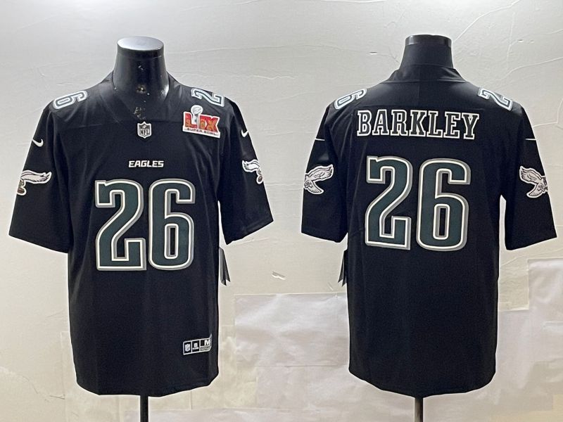 Men Philadelphia Eagles #26 Barkley Black 2025 Nike Vapor Limited NFL Jersey style 4